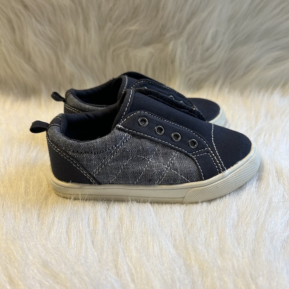 Wonder Nation Sneakers Toddler Boys Size‎ 8 Blue Adjustable Lightweight Shoes